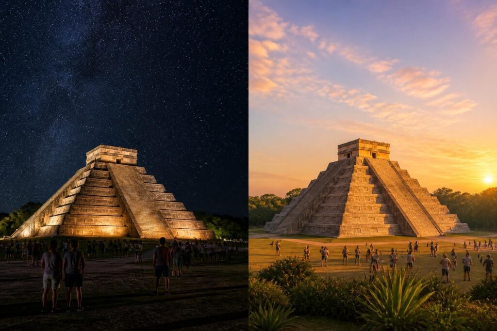 découvrez les avantages d'une visite nocturne ou matinale de chichén itzá et choisissez le moment idéal pour vivre une expérience unique au cœur de ce site archéologique emblématique.