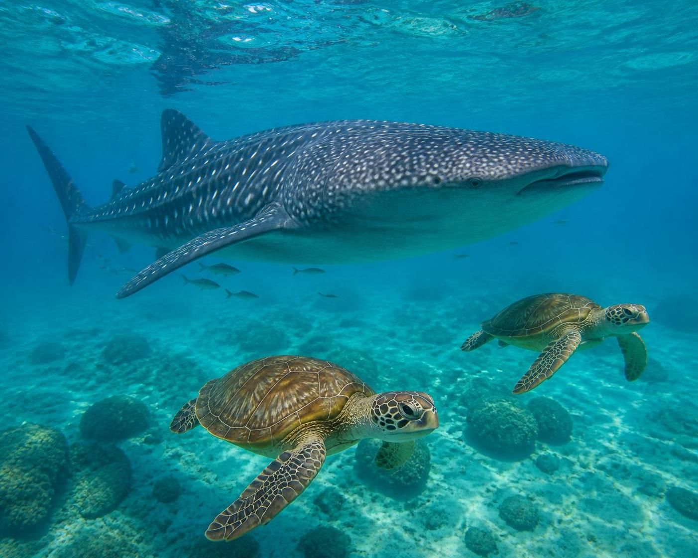 découvrez le calendrier 2026 des meilleures dates pour observer les requins-baleines et les tortues, et planifiez votre aventure marine inoubliable.